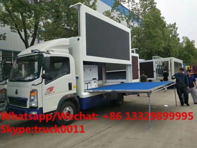 China Customized SINO TRUK HOWO 4*2 LHD diesel P6 mobile LED truck for sale, HOT SALE! best price HOWO mobile LED truck for sale