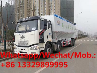 China brand new FAW 325hp diesel Euro 5 40cbm 20tons electronic/hydraulic discharging bulk feed truck for sale, for sale