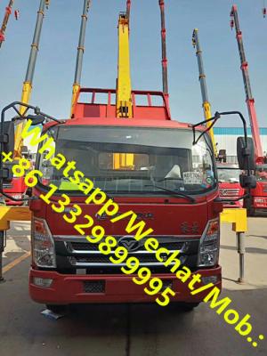 China Customized SINO TRUK HOMAN 4*2 130hp Euro 5 4tons dump truck with crane for sale, tipper truck with telescopic boom for sale