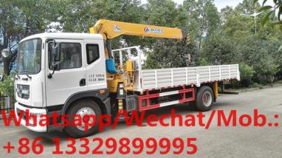 China HOT SALE!Dongfeng D9 4*2 LHD 190hp 6.3tons cargo truck with crane, new best price telescopic crane mounted on truck for sale