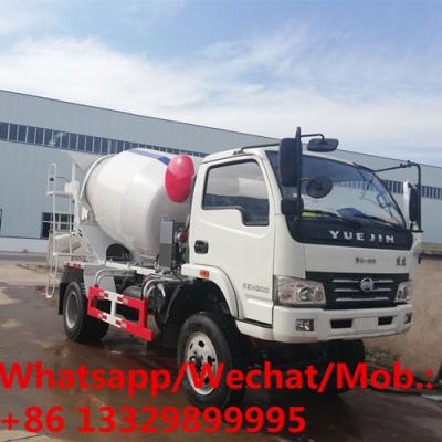 China Customized Smaller Yuejin 3CBM cement mixer truck for sale, Best price new YUEJIN 130hp concrete mixer mounted on truck for sale