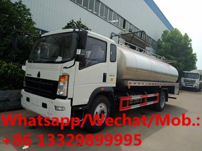 China Factory sale best price HOWO RHD/LHD 10CBM stainless steel milk tanker truck, customized HOWO liquid food tanker truck for sale