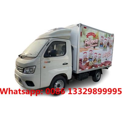 China Lower price FOTON gasoline mini frozen van box truck for Nigeria, HOT SALE! refrigerated minivan vehicle for sale