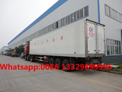 China 30tons 13.5m length Independent refrigeration unit refrigerated semi-hanging trailer, refrigerated container trailer for sale