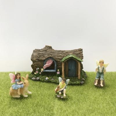 China China Resin Fairy Stump House and Fairy for sale