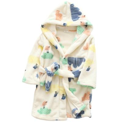 China S&J Baby Hooded Bathrobe 100% Polyester Breathable Flannel for sale