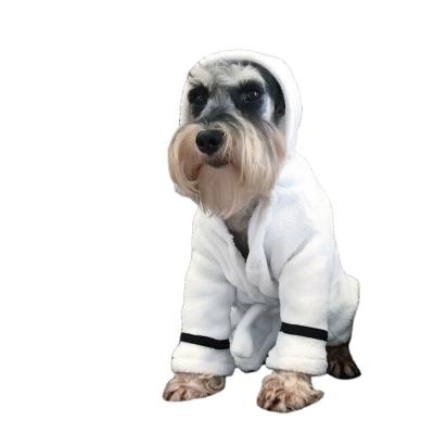 China S&J Factory High Quality Custom Made Flannel Fleece QUICK DRY Luxury Pet Bathrobe Dog Bathrobes for sale