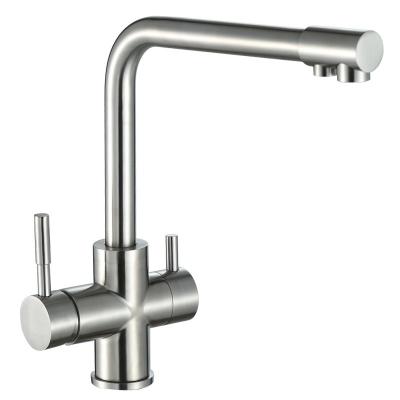 China Luxury Hot Sense Faucets Stainless Steel 3 Way Cold Water Kitchen Faucet With Lead Free Reverse Osmosis System Trims for sale