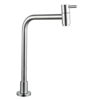 China Cheap SS 304 Stainless Steel High Waist Metered Single Hole Cold Water Faucet for sale