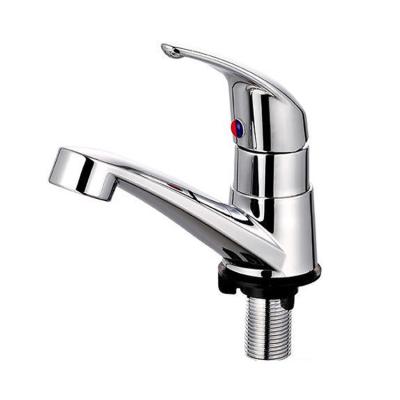 China New Design Metered Faucets Deck Mounted Single Handle Brass Basin Faucet For Bathroom for sale