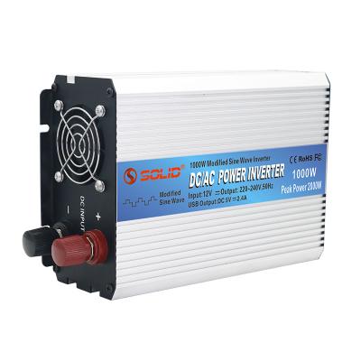 China 1000W SOLID Sine Wave 12V 24V 48V Modified DC To 110V 220V 230V AC Single Phase Power Inverter For Household 25.0*15.2*7.9cm for sale