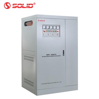 China SOLID SBW Industrial 400KVA 500KVA 380V 415V 3 Phase 500 KVA Automatic Voltage Regulator Stabilizer for Factory for sale