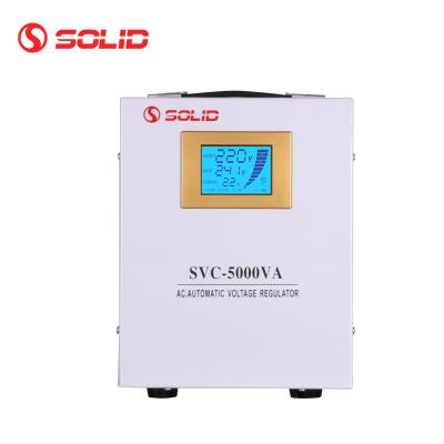 China SVC Servo Motor Type 5KVA 5000VA Single Phase 4KW Voltage Regulator Automatic Electricity Stabilizer for Household Appliances for sale