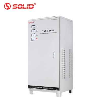 China SOLID Servo Type SVC High Power 50KVA 3 Phase 380V 440V AVR Automatic Voltage Regulator Stabilizer For Welding Machine for sale