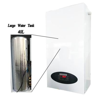 China LED Display Outdoor Storage Control 12kw EAQL Wifi Electric Combi Boiler for Heating and Shower with Water Tank for sale