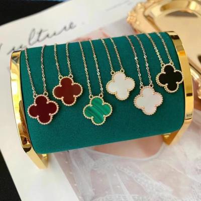 China Water Proof Four Leaf Clover Pendant Necklaces Large 4 -Leaf Clover Necklace S925 Jewelry Women for sale