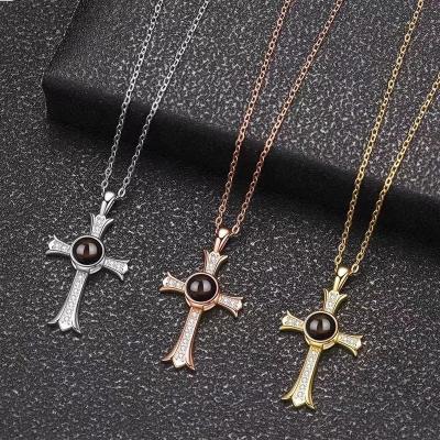 China TRENDY Gold Plated Custom Projection Necklace For Couple valentine Days Gifts Custom Projection Necklace Custom Projection Necklace for sale