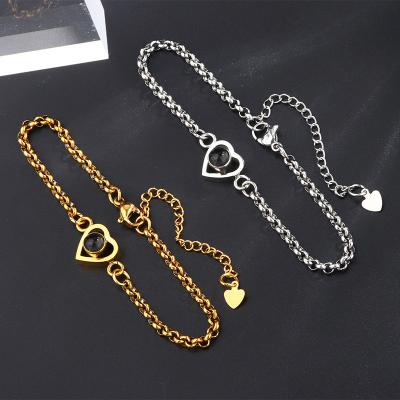 China TRENDY Gold Plated MZ Wholesale 100 Languages I Love You Projection Bracelet necklace jewelry for sale