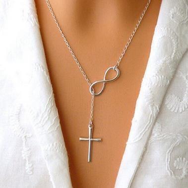 China TRENDY Minimalism simple tie knot necklace simple European and American cross pendant collar bone necklace for sale