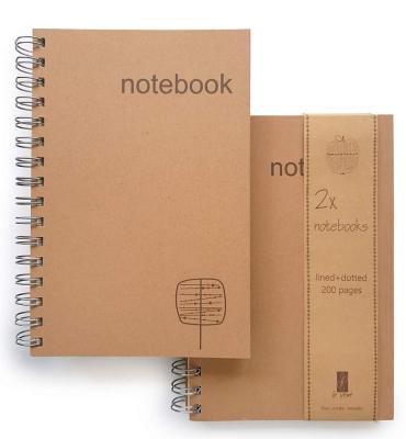 China Wholesale Eco Spiral Binding Kraft Paper Custom Printed Dot A5 Lined Spiral Notebook for sale