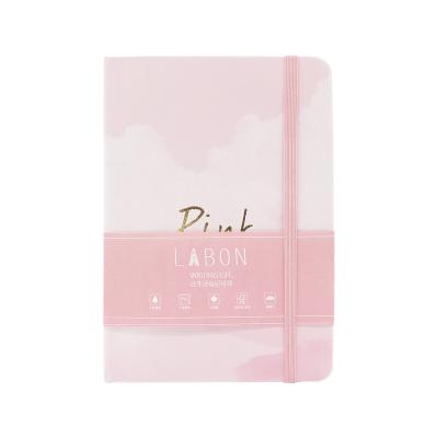 China Handmade Custom A5 Pink Print Leatherette Paper Notebook 2019 Hardcover Notebook with Paper Pocket for sale