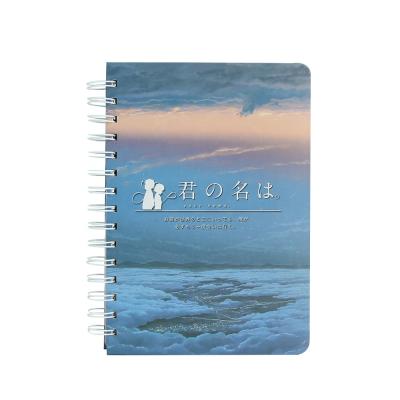 China Custom Printing Japanese Hardcover A5 Decorative Cardboard 100 Pages Wide Ordered Blank Spiral Notebook for sale