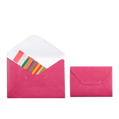 China Expanding Cheap Colored PU A4 Stationery Envelope Bag Folder Document Folder Leather Bag for sale