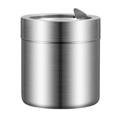 China Creative Compact Office Ashtray Convenience Goods Morden Stainless Steel Trash Can Office Practical Ashtray for sale