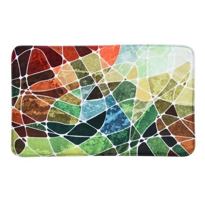 China Flannel Mat Living Room Blanket Bedroom Corridor Design Bath Kitchen Non Slip Backing Stained Glass Mat for sale