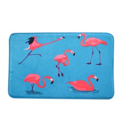 China Flamingo Casual Pattern Non-slip Bath Mat Absorbent Home Decor Party Mat for sale