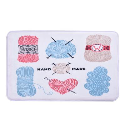 China Floor Mat Doormat Hallway Entrance Art Decor Knitting Print Pattern Mat Home Rug Decoration Bath for sale