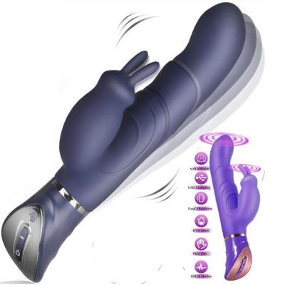 China Hot Selling USB Magnetic Rechargeable Sucking Vibrator Silicone Vibrator Thrusting Vibrating G Spot Sex Magic Wand AV Stick Stimulations Vibrator For Women for sale