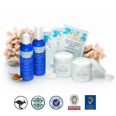 China Professional Ocean Aroma Private Label Face Skin Care Set Soothing Ocean Breeze Spa Set Scrub Sets for sale