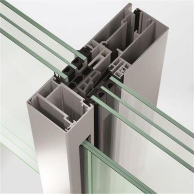 China Modern Lowes Glazed Tempered Glass Thermal Insulation Break Bridge Curtain Wall Aluminum Fireproof Testing for sale