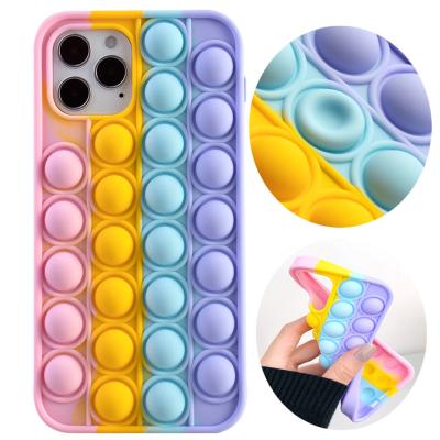 China Fashion Relaxing Bubble Busy Person Toys Phone Case Soft Push Pops Up Case for iphone 12 pro max for sale