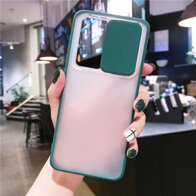 China Clear Matte Back Fashion Mobile Phone Case P40 Camera Sliding Door Cover Device P40 Transparent Matte Case Pro For HUAWEI for sale