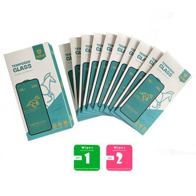 China 21H factory outlet stock 10pcs in box horse fast tempered glass screen protector for iphone samsung huawei xiaomi OPPO for sale