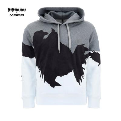 China Anti-pilling DIDIBUBU Custom Design Long Sleeve Embroidery Color Block Heather Gray Jersey Pullover Hoodies Sleeve Applique Hoody for sale