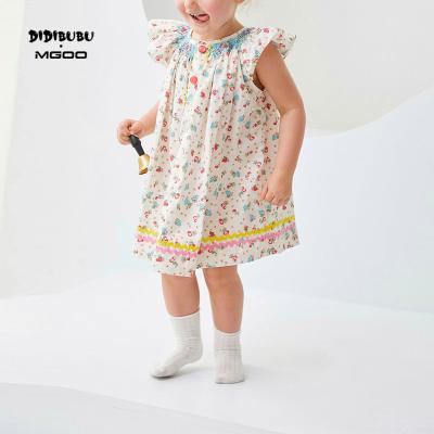 China DIDIBUBU Latest Anti-Wrinkle Custom Design Kids Party Wear 100% Cotton Button Hand Crochet Shirt Girls Pink Princess Dresses for sale