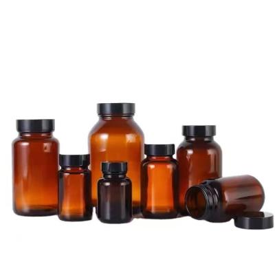 China 2021 Hot Sale Medicine Amber Pharmaceutical Glass Bottle 60ml-500ml Amber Glass Pill Bottle for sale