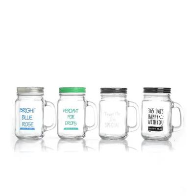 China Wholesale 500ml Glass Mason Jar Fashion Cold Drink Viable Mug With Straw And Lid for sale