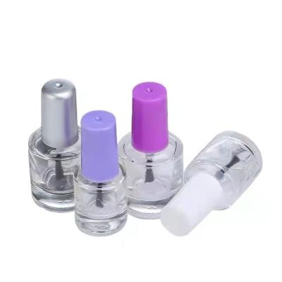 China Cosmetic Glass Nail Polish Bottle 5ml Round Empty Glass Nail Polish Bottle With Brush for sale