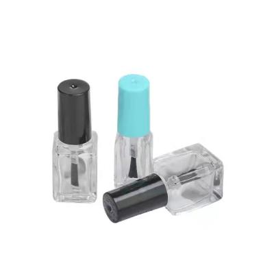 China Factory Wholesale 5ml Cosmetic Customized Square Shape Empty Glass Nail Polish Bottles for sale