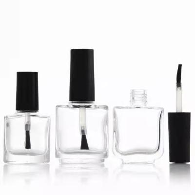 China Cosmetic Glass Nail Polish Bottle 5ml 10ml 15ml Square Shape Glass Bottles For Nail Polish for sale