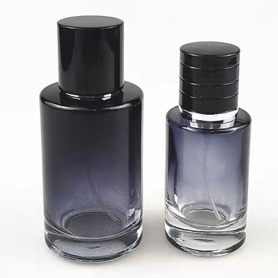 China Factory Wholesale Cosmetic Customizeds Round Perfume 30ml Glass Bottle With Plastic Lids for sale