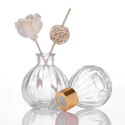 China Personal Care Wholesale 100ml 150ml Pumpkin Shapeclear Glass Reed Diffuser Bottle Glass Perfume Packaging for sale