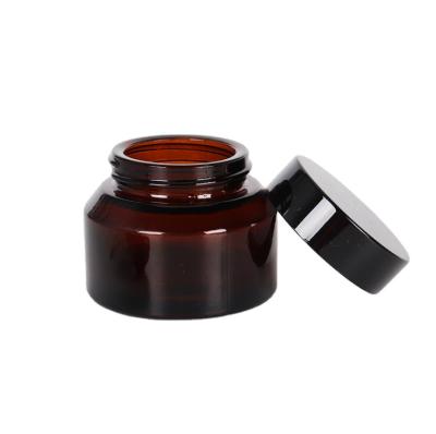 China High Quality New Brown Personal Packaging 20g, 30g, 50g Skin Care Cosmetics Cream Bottle Glass With Plastic Cap for sale