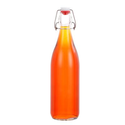 China Wholesale Price Enzyme Glass Bottle Fashionable Fruit Juice Vinegar Glass Bottle With Sealed Loop Beverage Bottle for sale