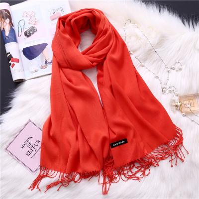 China Striped 2021 New Brand Women Cashmere Beach Luxury Solid Spring Thin /Summer Pashmina Shawls And Wrap Foulard Female Hijab Stoles for sale