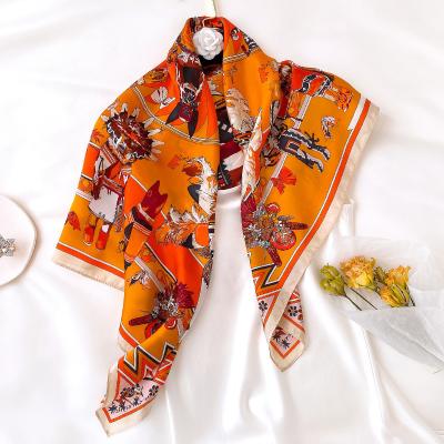 China Women's 100% Real Silk Scarf 90x90cm Bufanda Mujer Hangzhou Square Pure Silk Square Scarf Wraps For Gift Neckerchief Bandana Shawls for sale